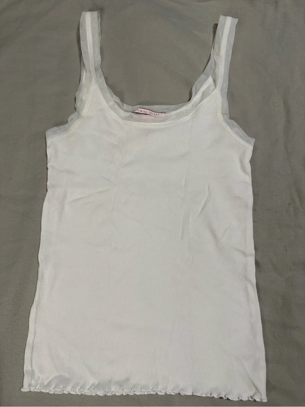 Victoria's Secret White Ribbed Tank and Button-Front Shorts Sleep Set